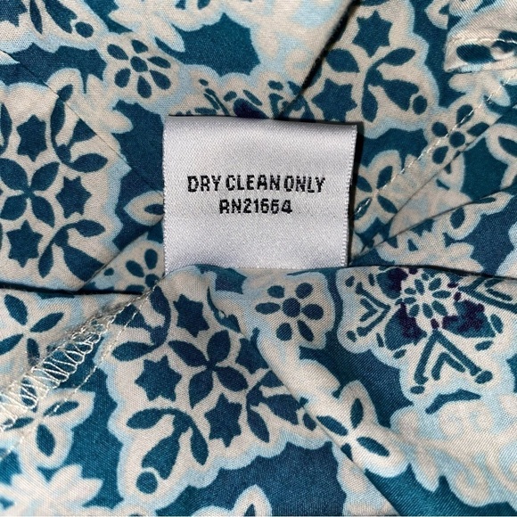 Talbots Bohemian Medallion Print Blouse Large Wood Beaded Collar - Picture 9 of 11